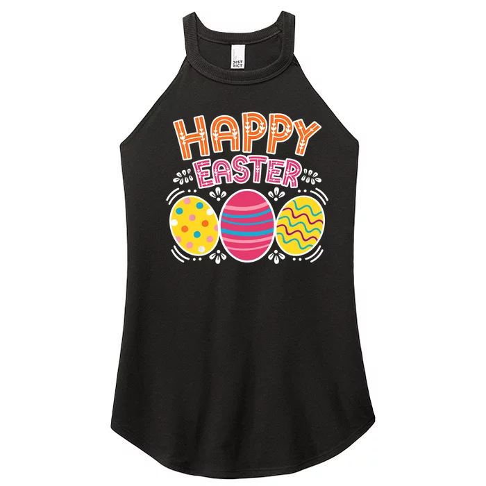 Happy Easter Day Colorful Egg Hunting Women’s Perfect Tri Rocker Tank