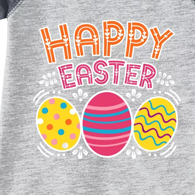 Happy Easter Day Colorful Egg Hunting Infant Baby Jersey Bodysuit