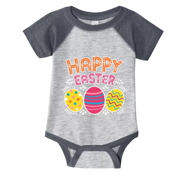 Happy Easter Day Colorful Egg Hunting Infant Baby Jersey Bodysuit