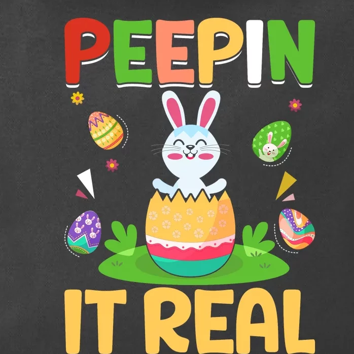 Happy Easter Day Peepin It Real Funny Easter Gift Zip Tote Bag