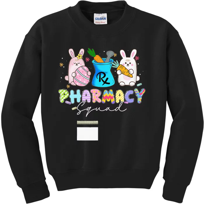 Happy Easter Day Cute Bunny Pharmacist Pharmacy Squad Kids Sweatshirt