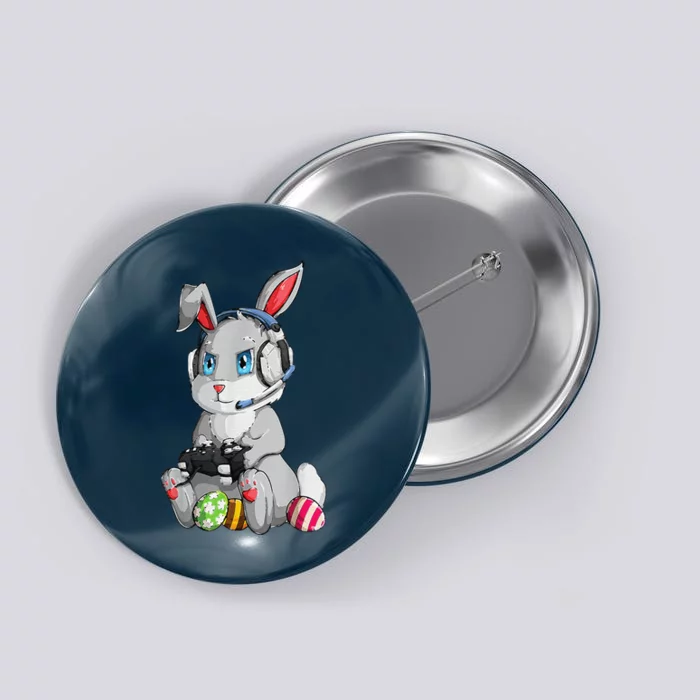 Happy Easter Day Bunny Egg Funny Gamer Button