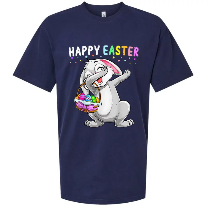 Happy Easter Day Dabbing Rabbit Cute Bunny Egg Sueded Cloud Jersey T-Shirt