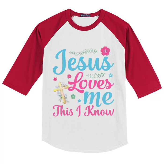 Happy Easter Day Quotes Jesus Loves Me This I Know Kids Colorblock Raglan Jersey