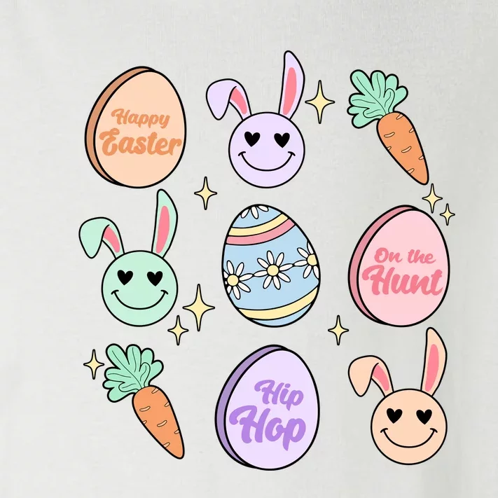 Happy Easter Day On The Hunt Hip Hop Retro Toddler Long Sleeve Shirt