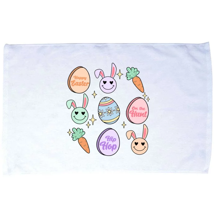 Happy Easter Day On The Hunt Hip Hop Retro Microfiber Hand Towel