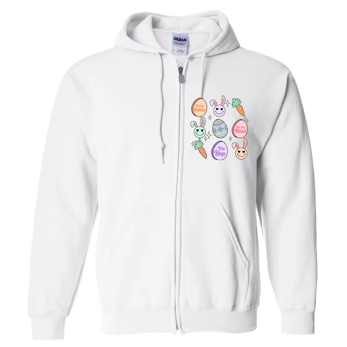 Happy Easter Day On The Hunt Hip Hop Retro Full Zip Hoodie