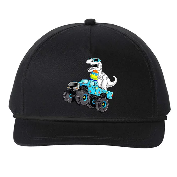 Happy Easter Dinosaur Riding Monster Truck T Rex Snapback Five-Panel Rope Hat