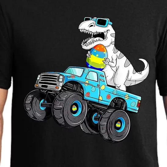 Happy Easter Dinosaur Riding Monster Truck T Rex Pajama Set