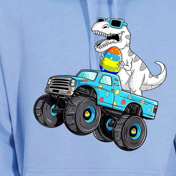 Happy Easter Dinosaur Riding Monster Truck T Rex Unisex Surf Hoodie