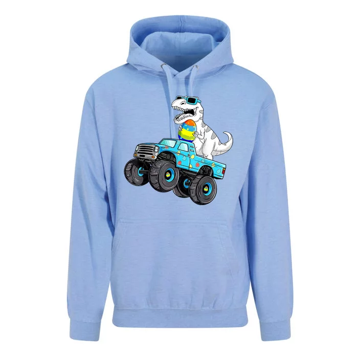 Happy Easter Dinosaur Riding Monster Truck T Rex Unisex Surf Hoodie