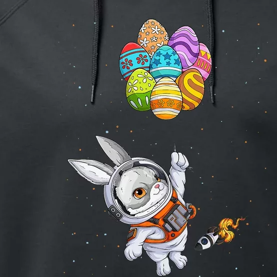 Happy Easter Day Bunny Egg astronaut Space Performance Fleece Hoodie