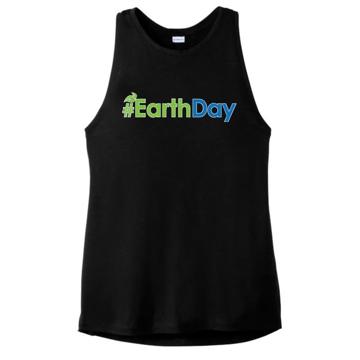 Hashtag Earth Day Awareness Ladies Tri-Blend Wicking Tank