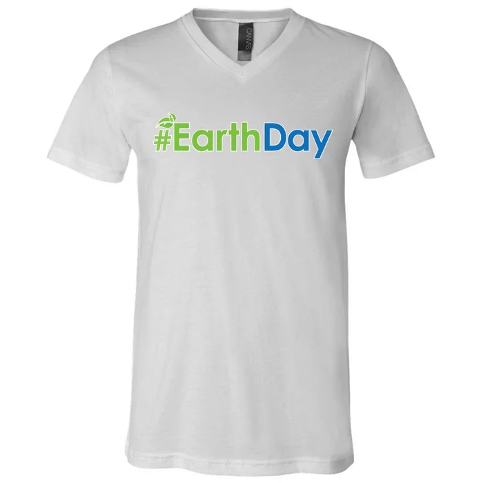 Hashtag Earth Day Awareness V-Neck T-Shirt