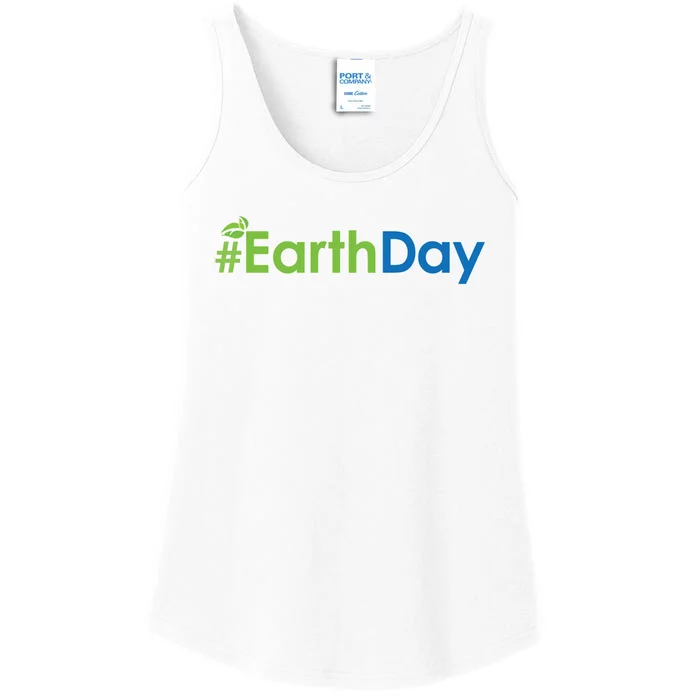 Hashtag Earth Day Awareness Ladies Essential Tank