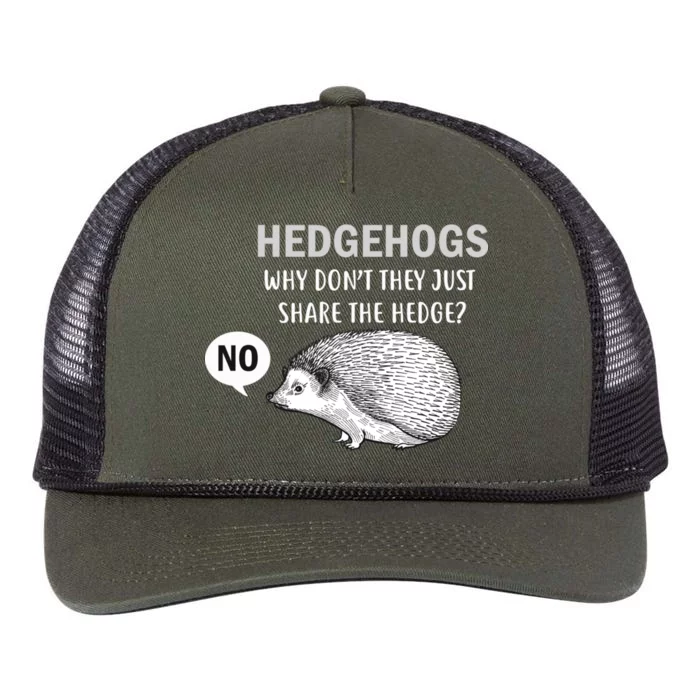 Hedgehogs Can't Share Retro Rope Trucker Hat Cap