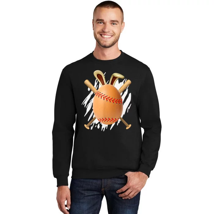 Happy Easter Egg Hunting Cute Baseball Bunny Ears Lover Tall Sweatshirt