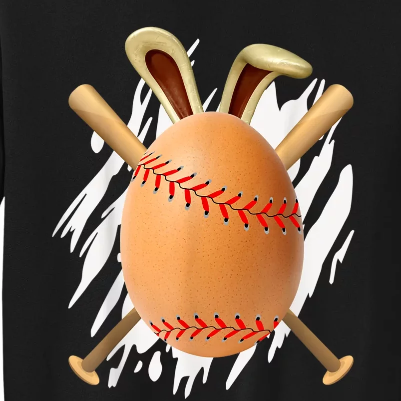 Happy Easter Egg Hunting Cute Baseball Bunny Ears Lover Tall Sweatshirt