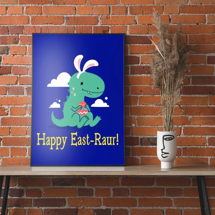 Happy Easter Eastcute Giftraur Trex Dinosaur Bunny Rabbit Ear Easter Great Gift Poster