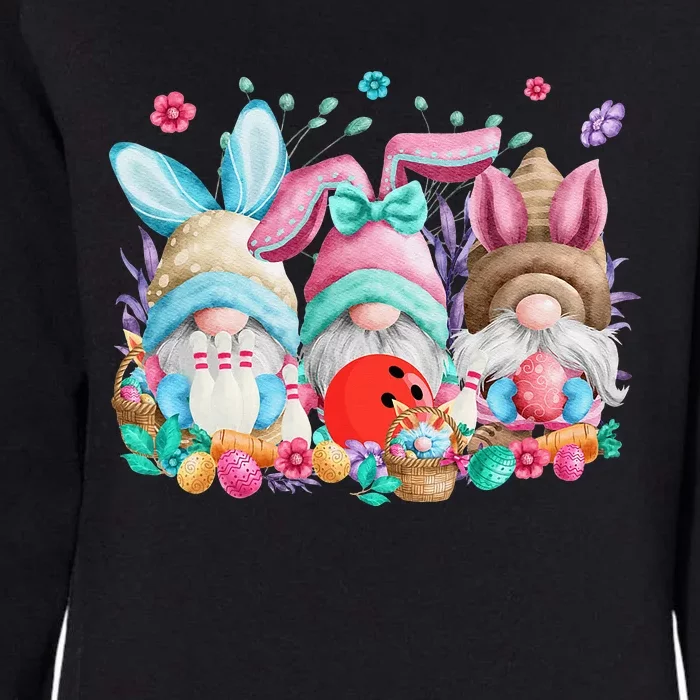 Happy Easter Eggs Bunny Gnomes Bowling Lover Easter Womens California Wash Sweatshirt