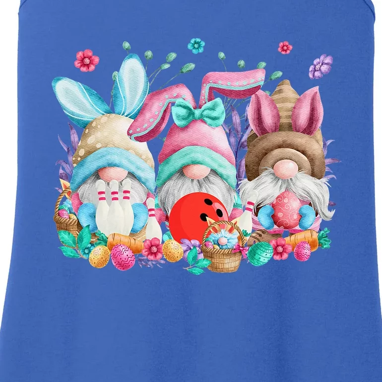 Happy Easter Eggs Bunny Gnomes Bowling Lover Easter Ladies Essential Tank