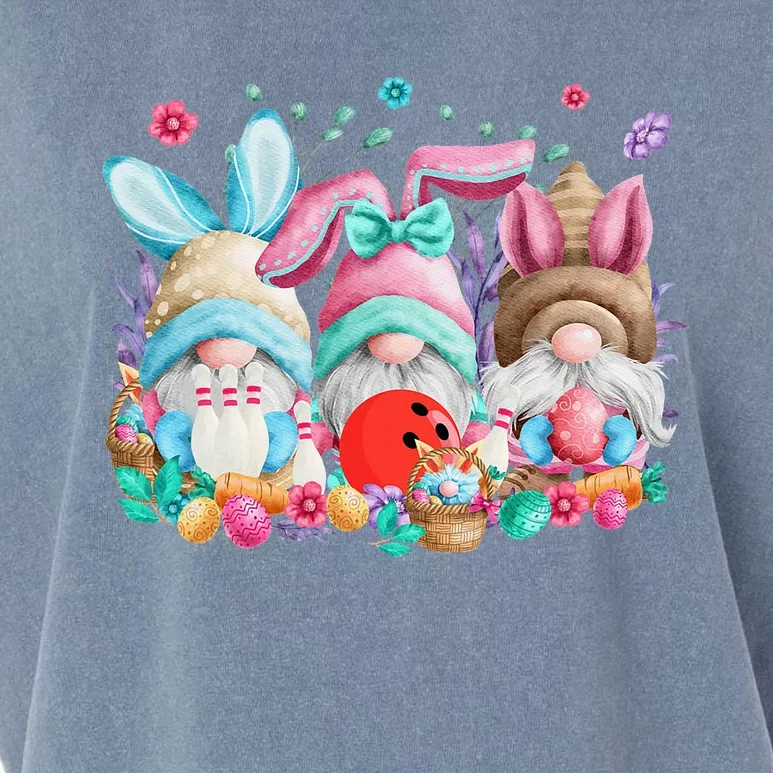 Happy Easter Eggs Bunny Gnomes Bowling Lover Easter Garment-Dyed Women's Muscle Tee