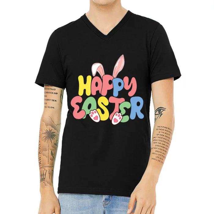 Happy Easter Easter Bunny Ears Easter Egg Hunt Matching V-Neck T-Shirt