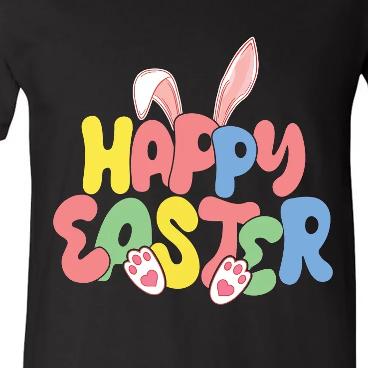 Happy Easter Easter Bunny Ears Easter Egg Hunt Matching V-Neck T-Shirt