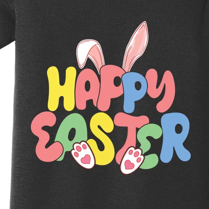 Happy Easter Easter Bunny Ears Easter Egg Hunt Matching Baby Bodysuit