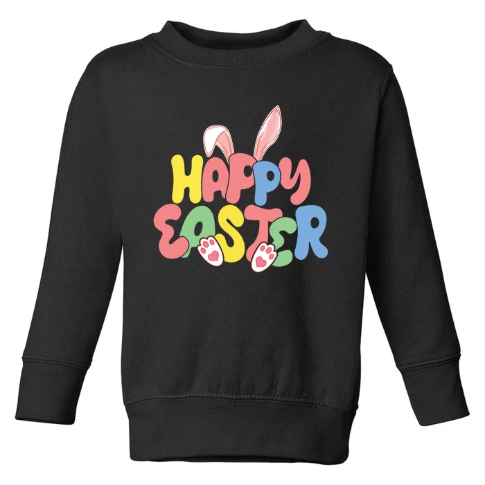 Happy Easter Easter Bunny Ears Easter Egg Hunt Matching Toddler Sweatshirt