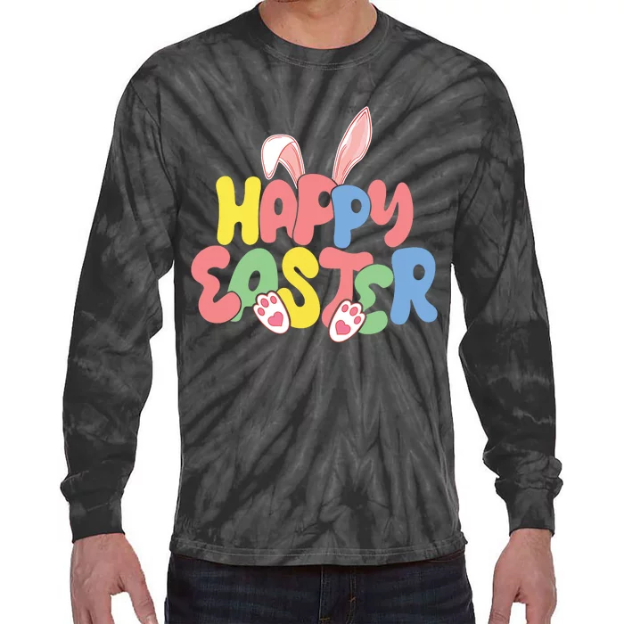 Happy Easter Easter Bunny Ears Easter Egg Hunt Matching Tie-Dye Long Sleeve Shirt