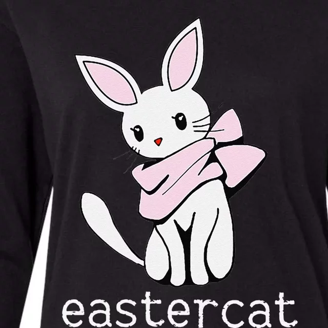 Happy Easter Eastercat Cat With Rabbit Ears Womens Cotton Relaxed Long Sleeve T-Shirt