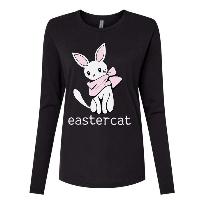 Happy Easter Eastercat Cat With Rabbit Ears Womens Cotton Relaxed Long Sleeve T-Shirt