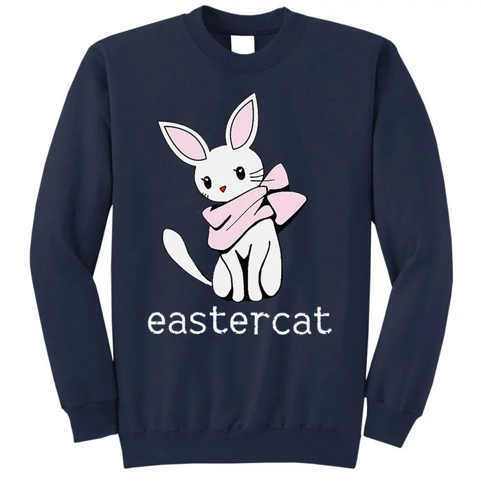 Happy Easter Eastercat Cat With Rabbit Ears Tall Sweatshirt