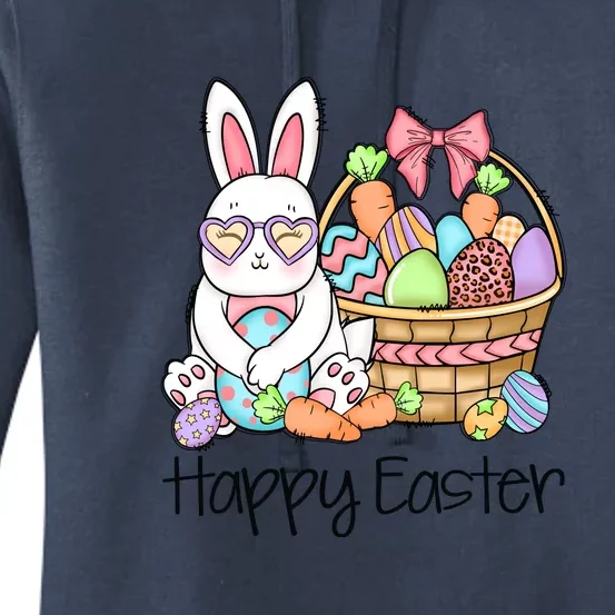 Happy Easter Egg Basket Bunny Ears Easter Day Women's Pullover Hoodie