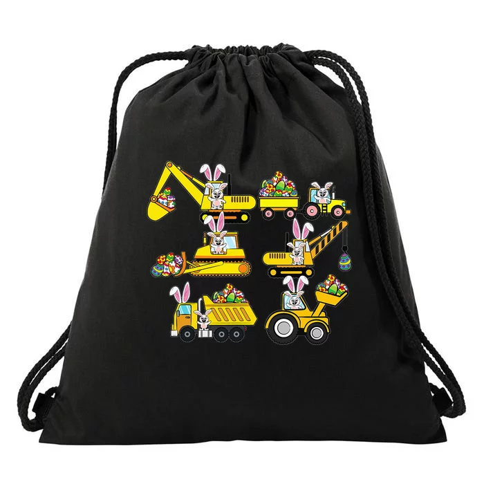 Heavy Equipment Easter Construction Vehicle Egg Drawstring Bag