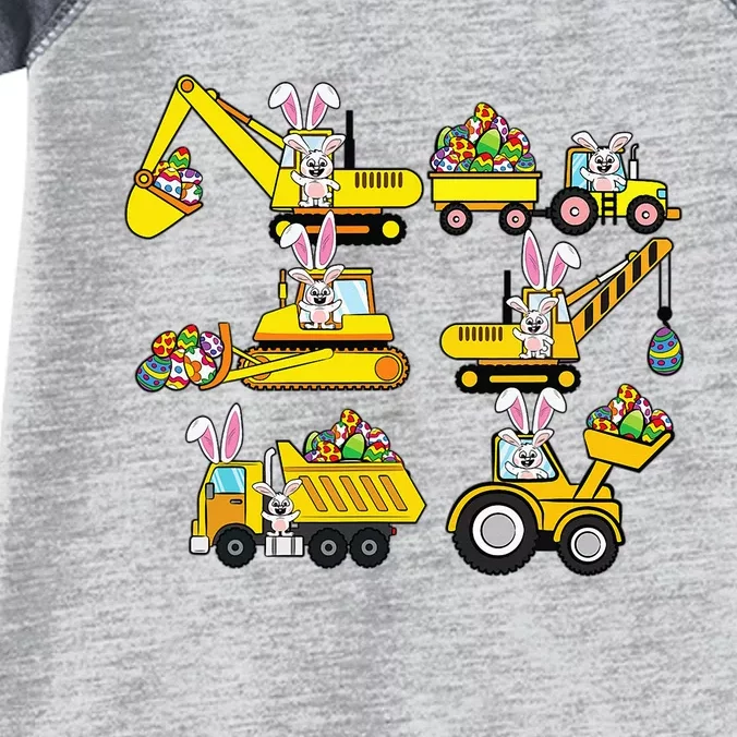 Heavy Equipment Easter Construction Vehicle Egg Infant Baby Jersey Bodysuit