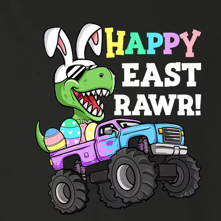 Happy Eastrawr Easter Eggs Monster Truck T Rex Bunny Toddler Long Sleeve Shirt