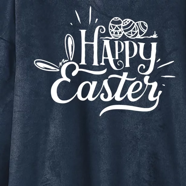 Happy Easter Egg Holiday Hooded Wearable Blanket