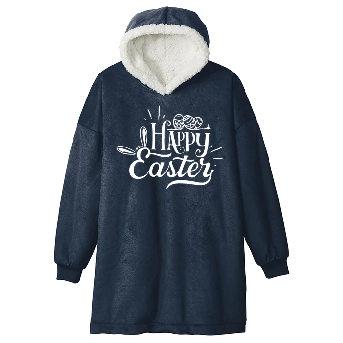 Happy Easter Egg Holiday Hooded Wearable Blanket