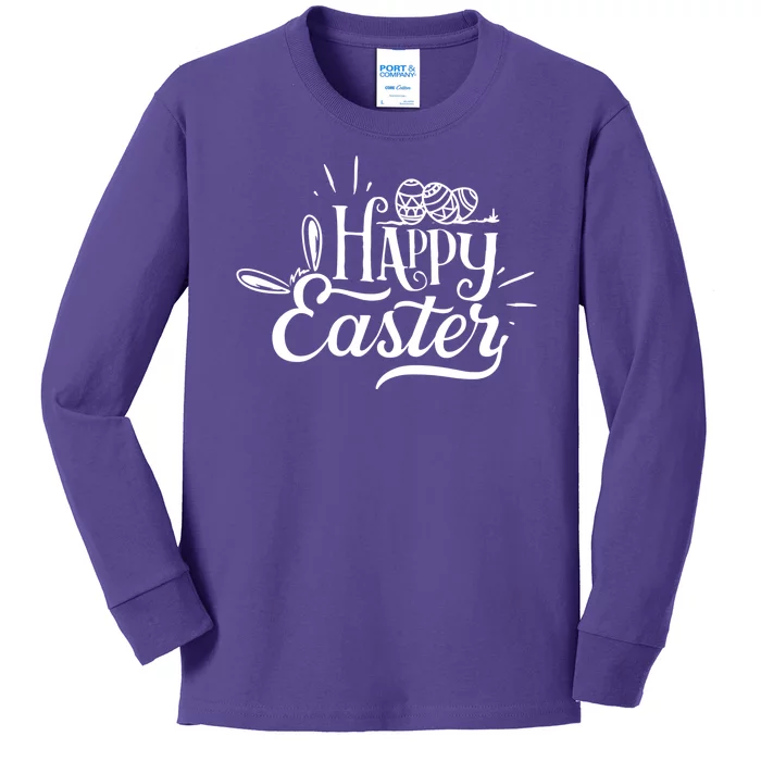 Happy Easter Egg Holiday Kids Long Sleeve Shirt