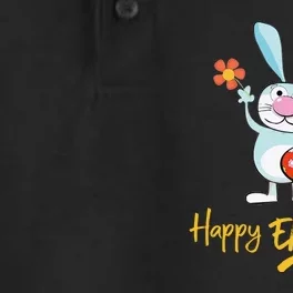 Happy Easter Funny Bunny Cute Dry Zone Grid Performance Polo