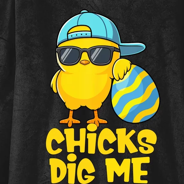 Happy Easter Funny Chicks Dig Me Easter Hooded Wearable Blanket