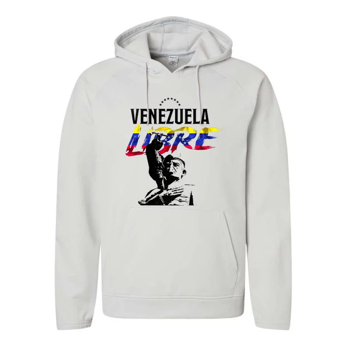 Hasta El Final Abajo Cadenas Venezuela Libre Performance Fleece Hoodie