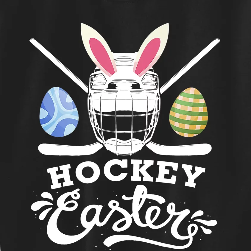 Hockey Easter Funny Easter Day Ice Hockey Player Kids Sweatshirt