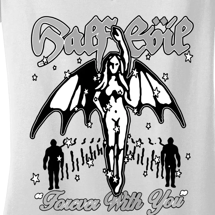 Half Evil Forever With You Women's V-Neck T-Shirt