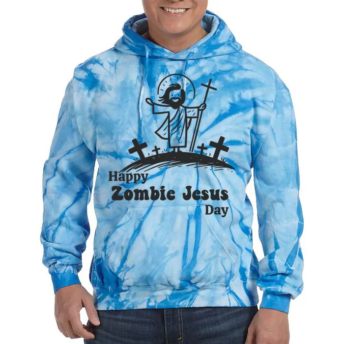 Happy Easter Funny Zombie Jesus Tie Dye Hoodie