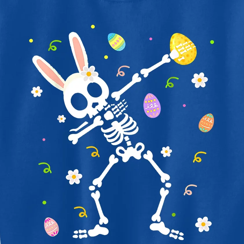 Happy Easter Funny Dabbing Bunny Skeleton Hunting Eggs Gift Kids Sweatshirt