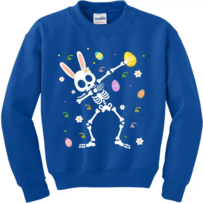 Happy Easter Funny Dabbing Bunny Skeleton Hunting Eggs Gift Kids Sweatshirt