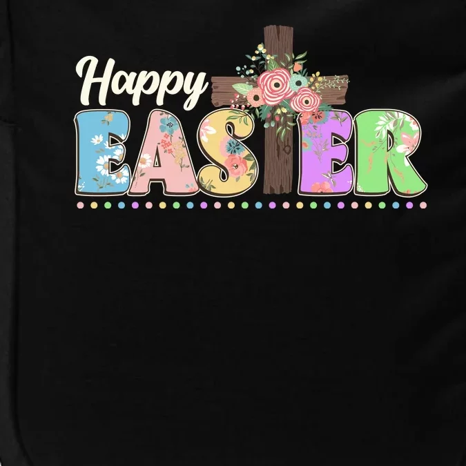 Happy Easter Flower Floral Cross Impact Tech Backpack